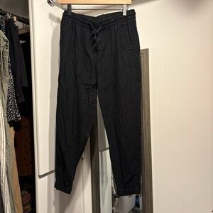 Old Navy Black Linen Straight Leg Pants